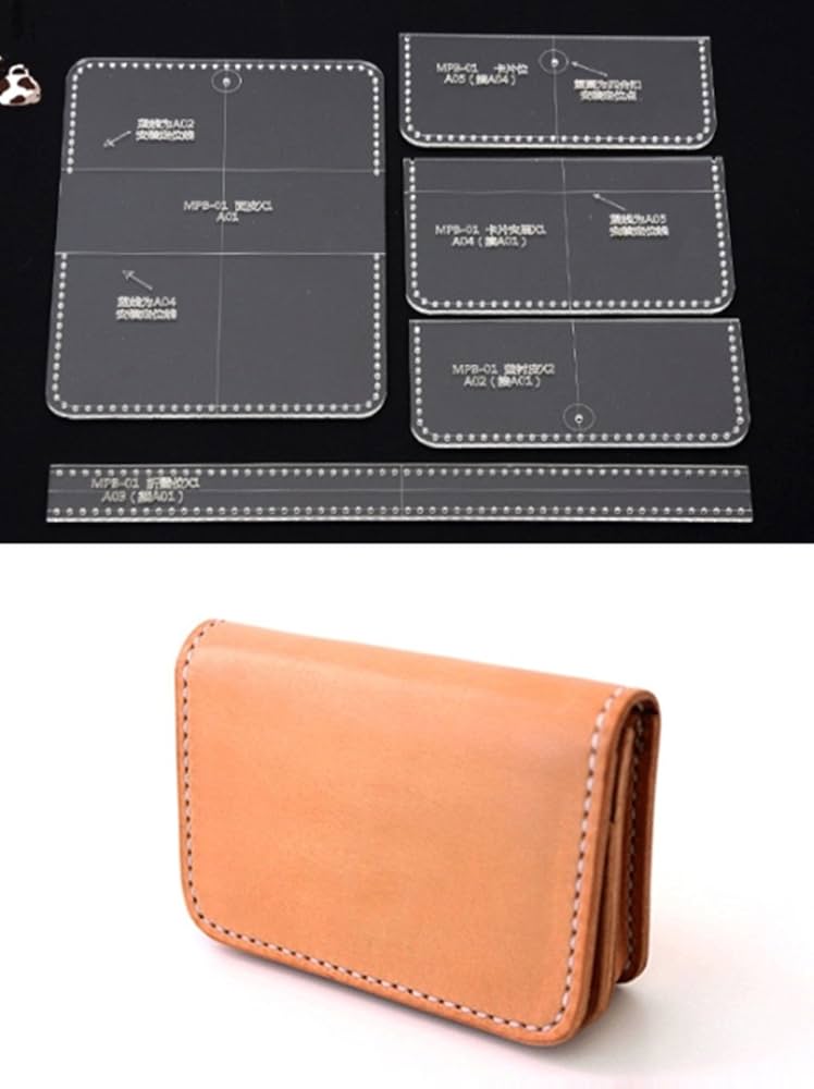 レザークラフト　ハンドメイド　名刺入れ Amazon.co.jp: レザークラフト 用 型紙 アクリル型 DIY 趣味